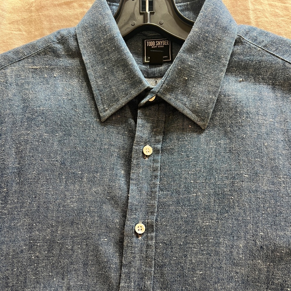 Men’s Blue Chambray Todd Snyder Shirt- Size Medium